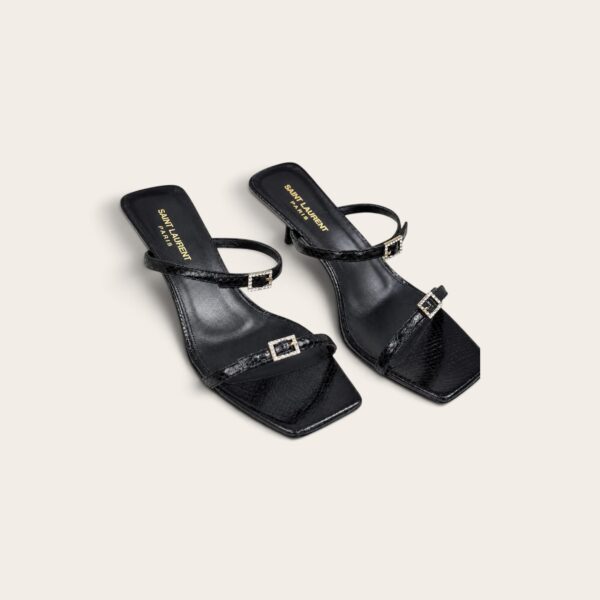 YSL Snake-Embossed Leather Sandal