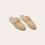 Loro Piana Babouche Charms Walk Loafers In Suede - D. Beige