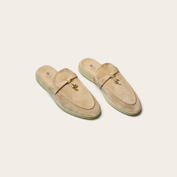 Loro Piana Babouche Charms Walk Loafers In Suede - D. Beige