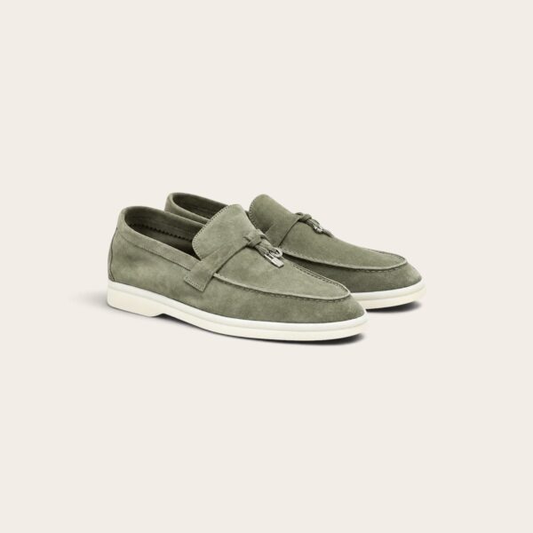 Loro Piana Summer Charms Walk Loafer Suede - Military Green
