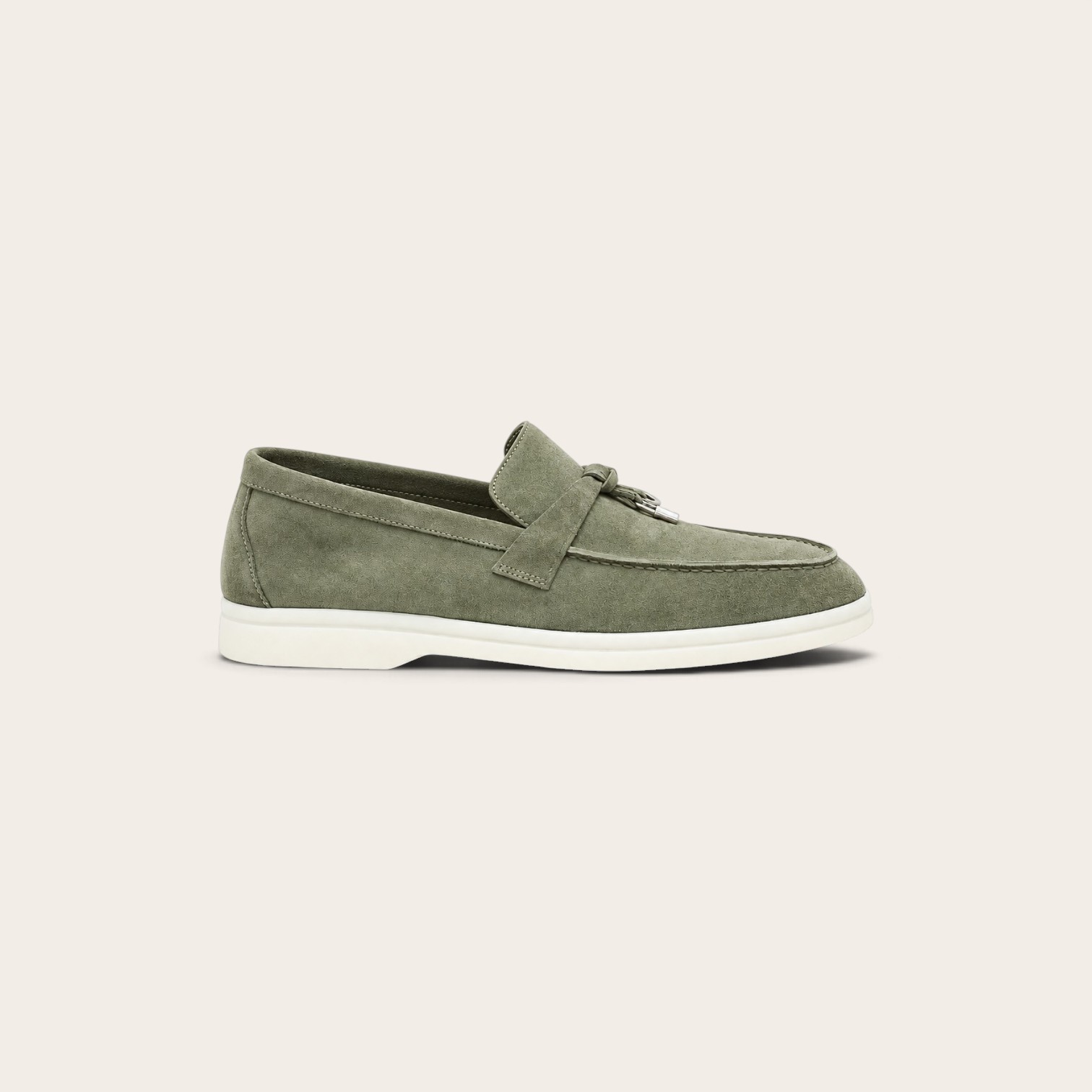 Loro Piana Summer Charms Walk Loafer Suede - Military Green - Image 2