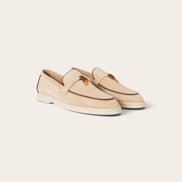 Loro Piana Summer Charms Walk Loafer Suede - Natural Light Camel