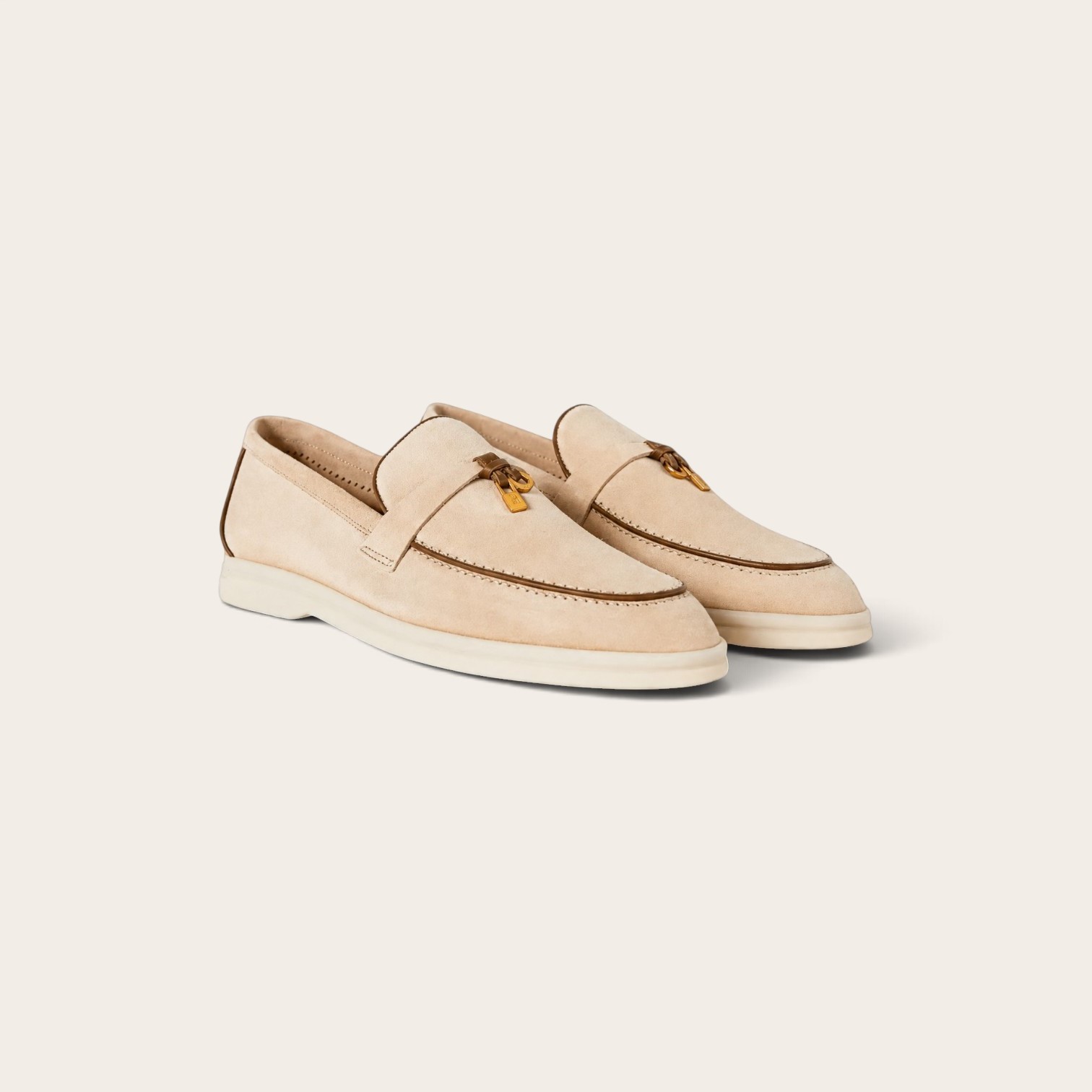 Loro Piana Summer Charms Walk Loafer Suede - Natural Light Camel