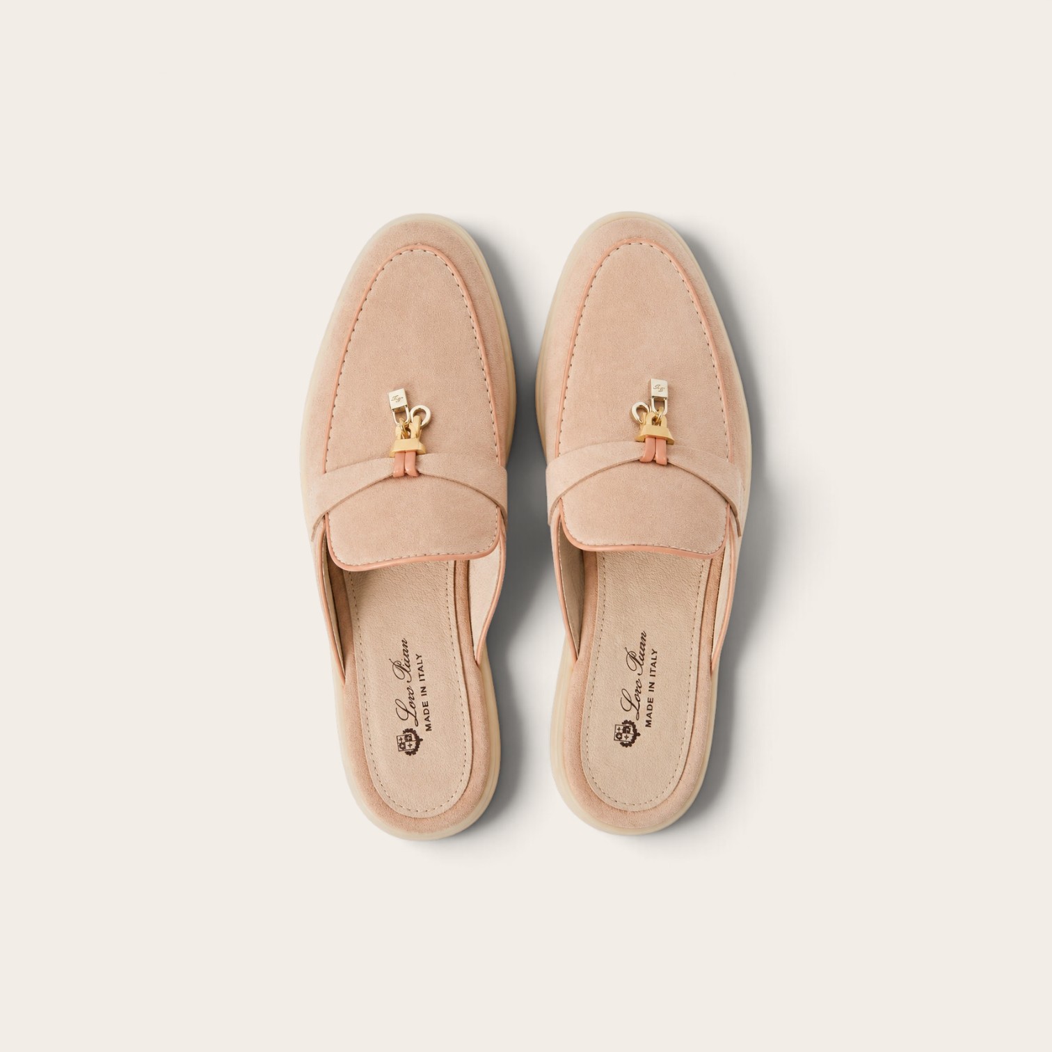 Loro Piana Babouche Charms Walk Loafer Suede - Sand Pink - Image 3