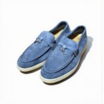 Loro Piana Summer Charms Walk Loafer Suede - Light Blue