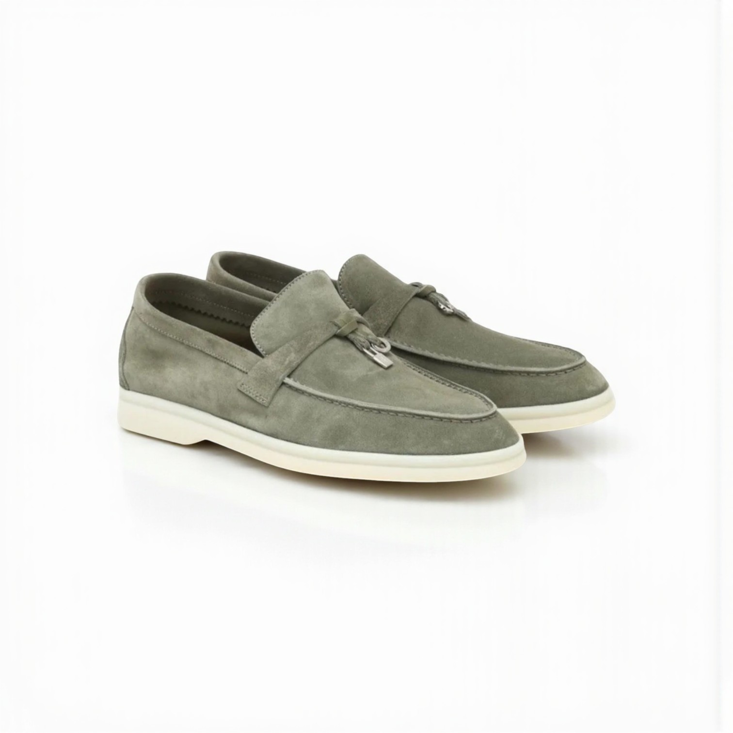 Loro Piana Summer Charms Walk Loafer Suede - Military Green