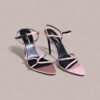 YSL Silk Satin Pointed Heels Sandals - Image 8
