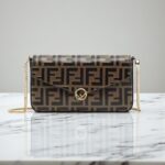 Fendi Bi-Color FF Embossed Envelope Wallet On Chain