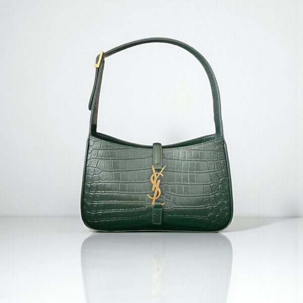YSL LE 5 À 7 in Crocodile-embossed Shiny Leather