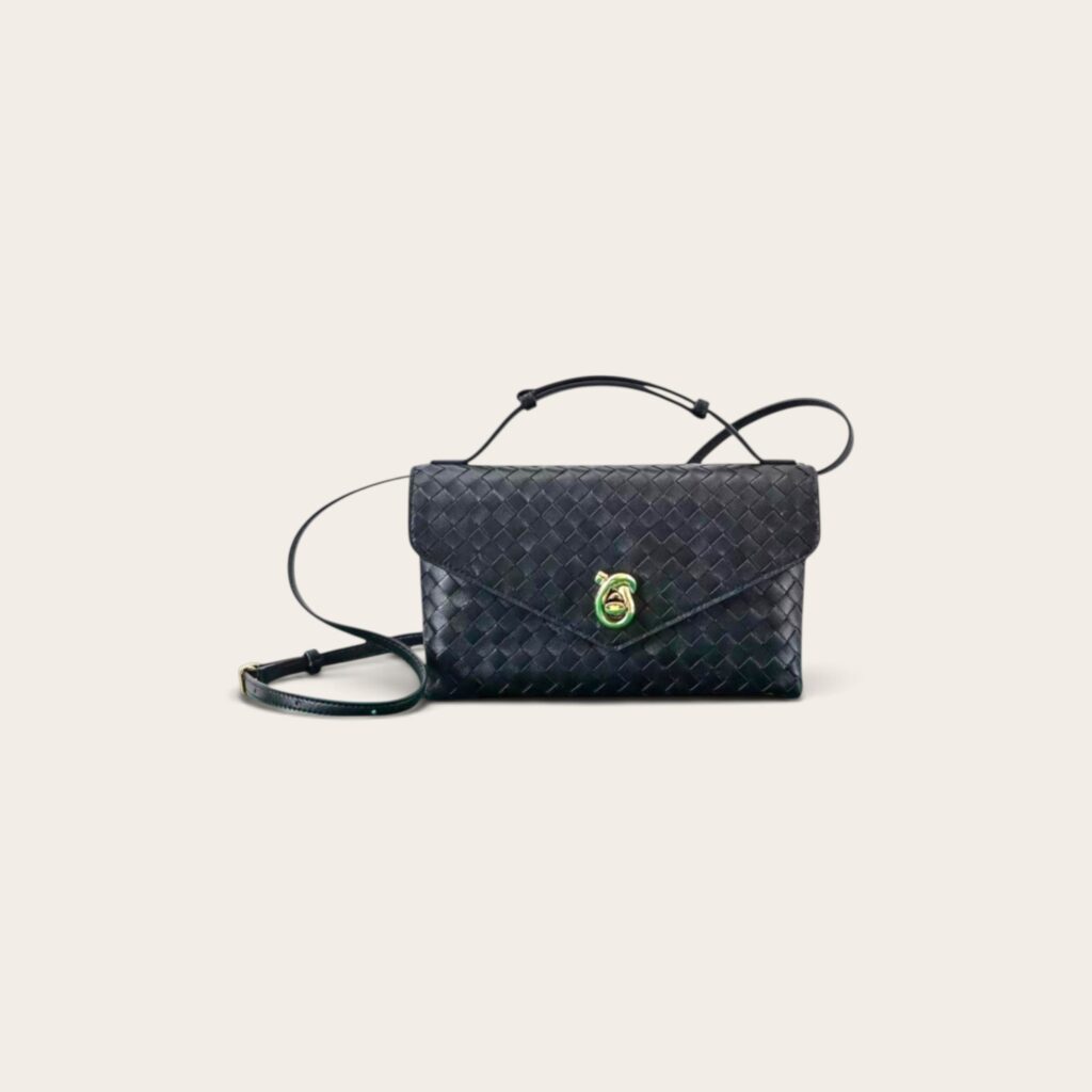 Bottega Veneta Intrecciato Knot Lock Crossbody Bag