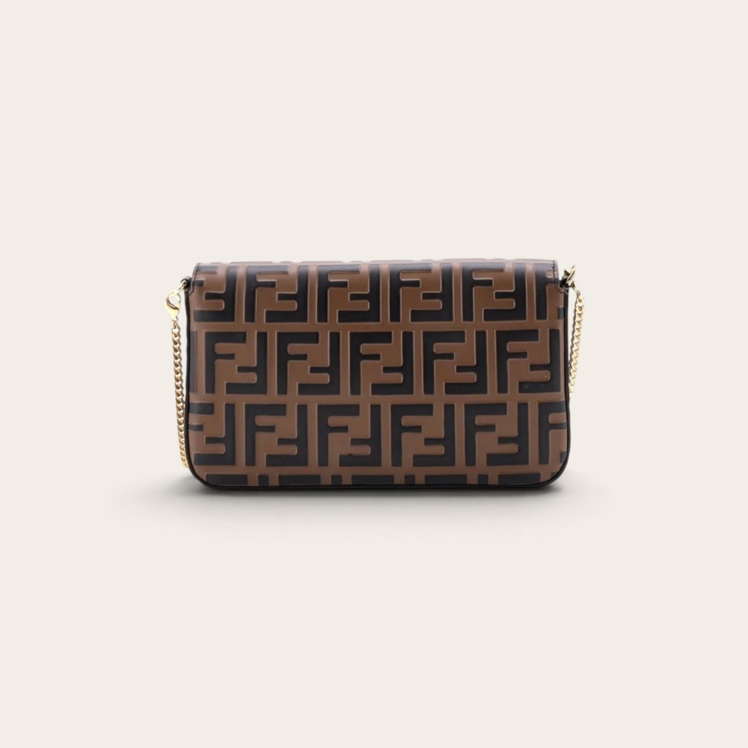 Fendi Bi-Color FF Embossed Envelope Wallet On Chain - Image 2