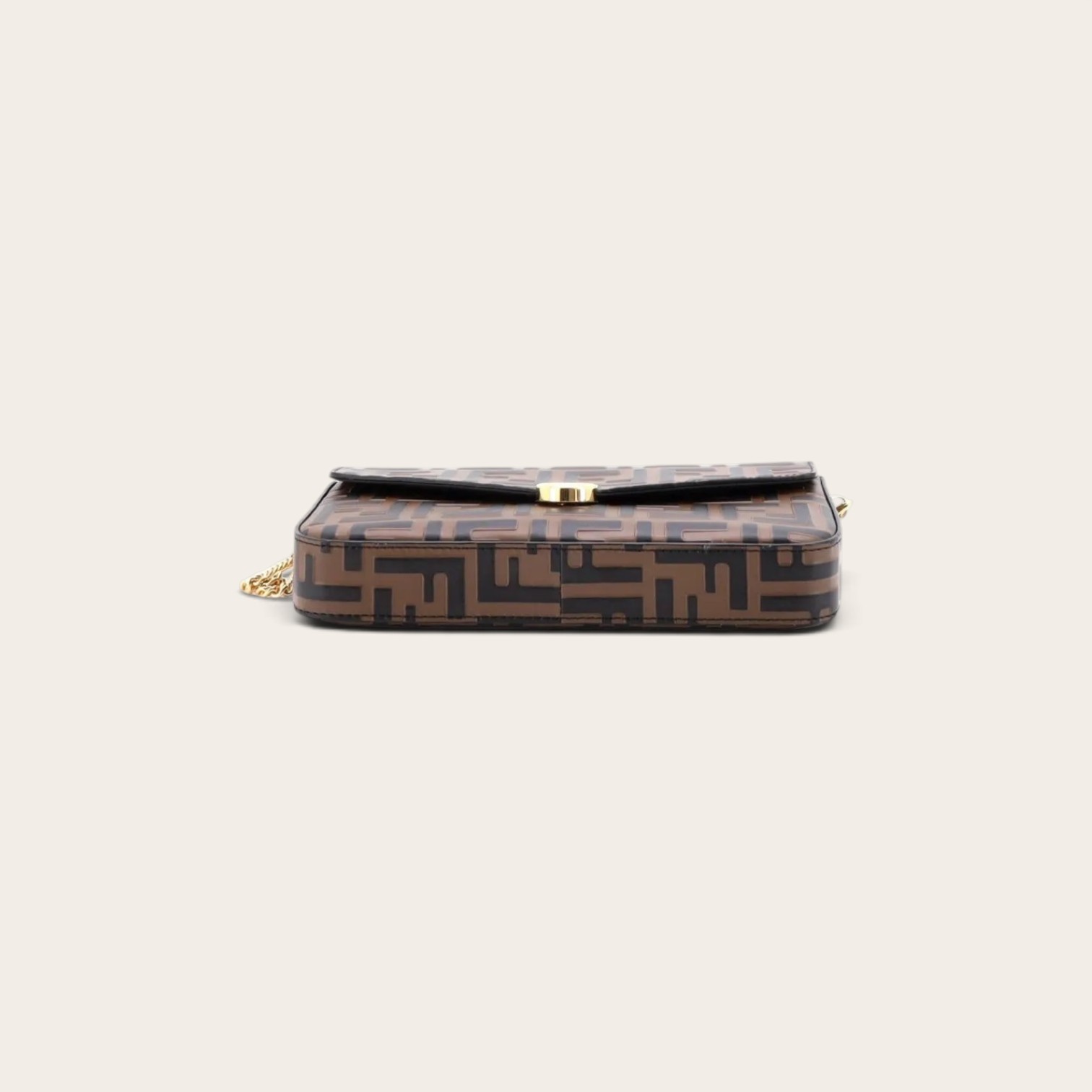 Fendi Bi-Color FF Embossed Envelope Wallet On Chain - Image 4