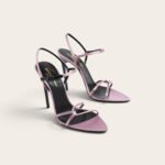 YSL Silk Satin Pointed Heels Sandals