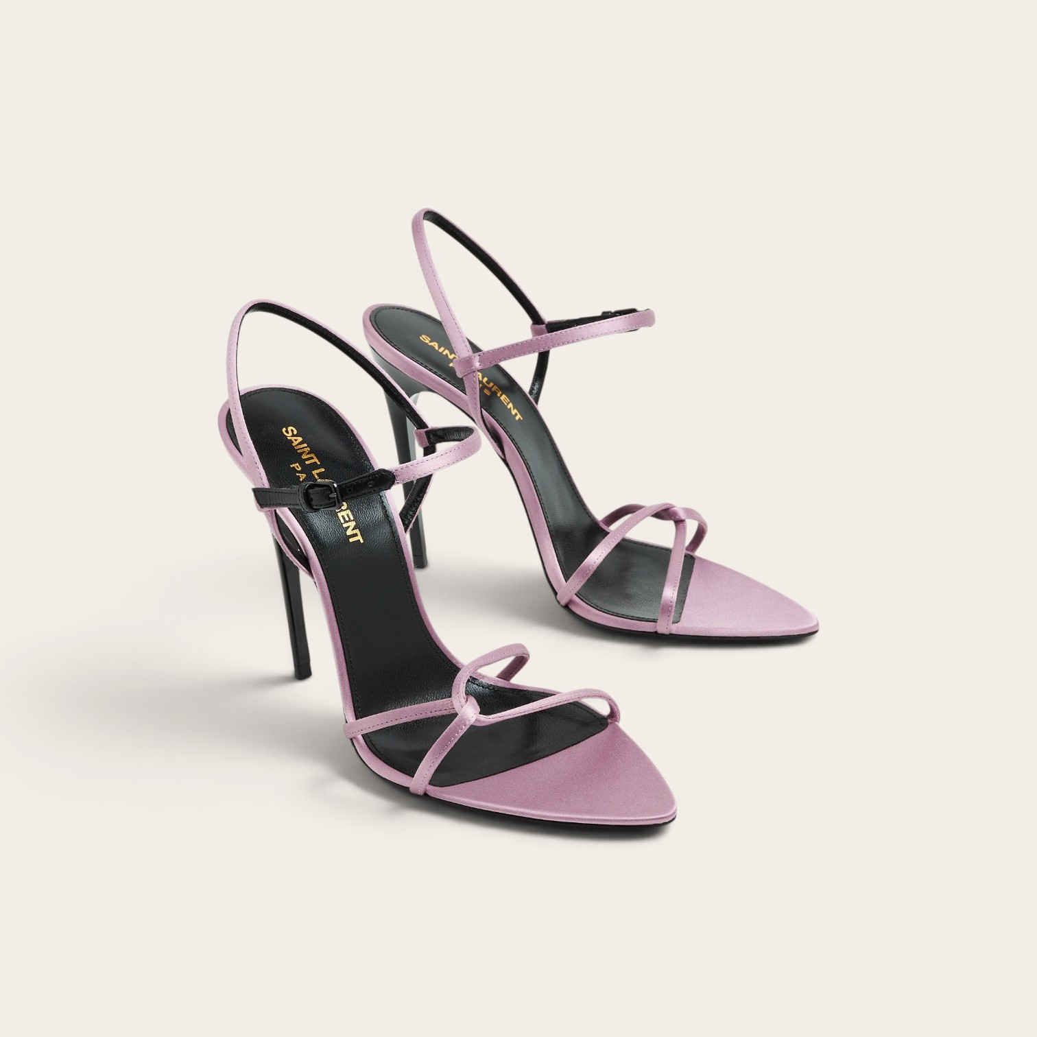 YSL Silk Satin Pointed Heels Sandals