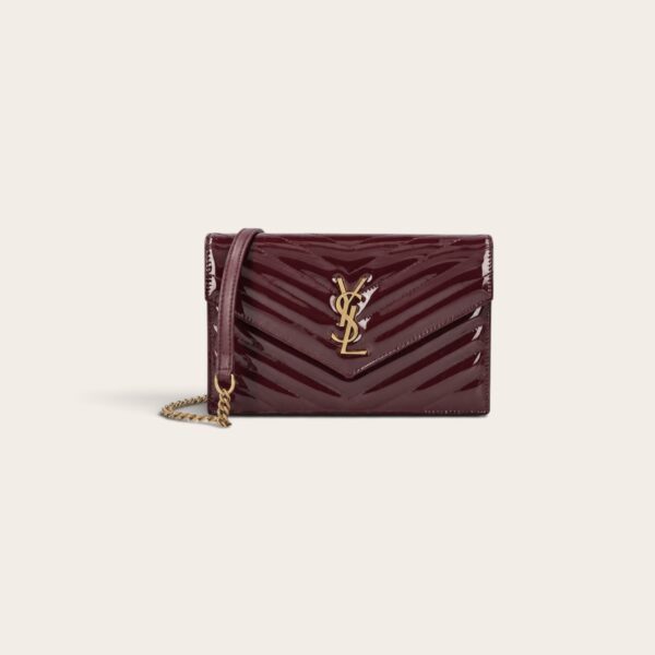 YSL Cassandre Patent Leather Wallet on Chain