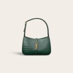 YSL LE 5 Ŕ 7 in Crocodile-embossed Shiny Leather