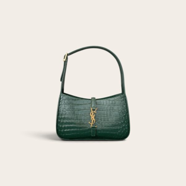 YSL LE 5 Ŕ 7 in Crocodile-embossed Shiny Leather
