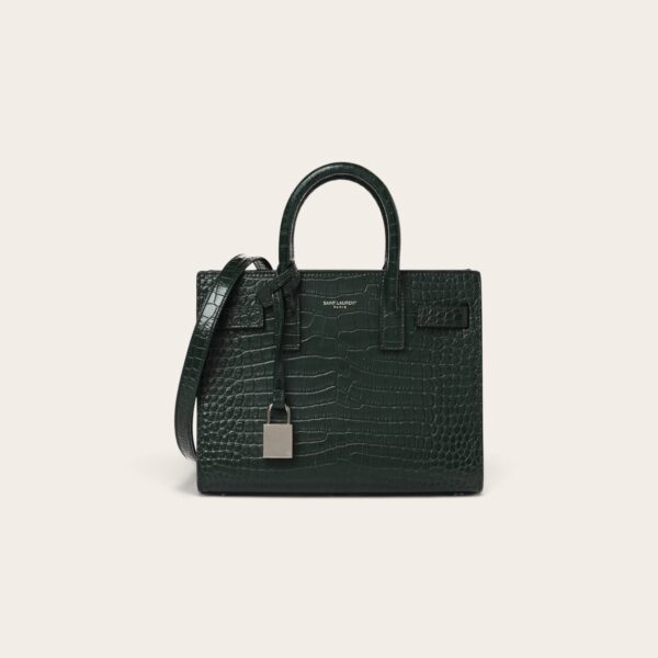 YSL Sac De Jour in Crocodile-Embossed Leather - Nano