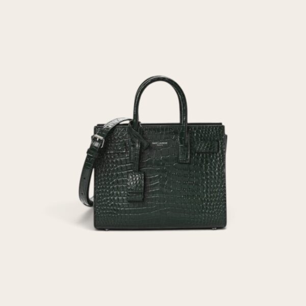 YSL Sac De Jour in Crocodile-Embossed Leather - Small