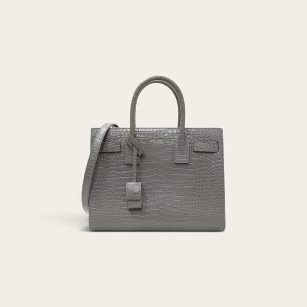 YSL Sac De Jour in Crocodile-Embossed Leather - Nano