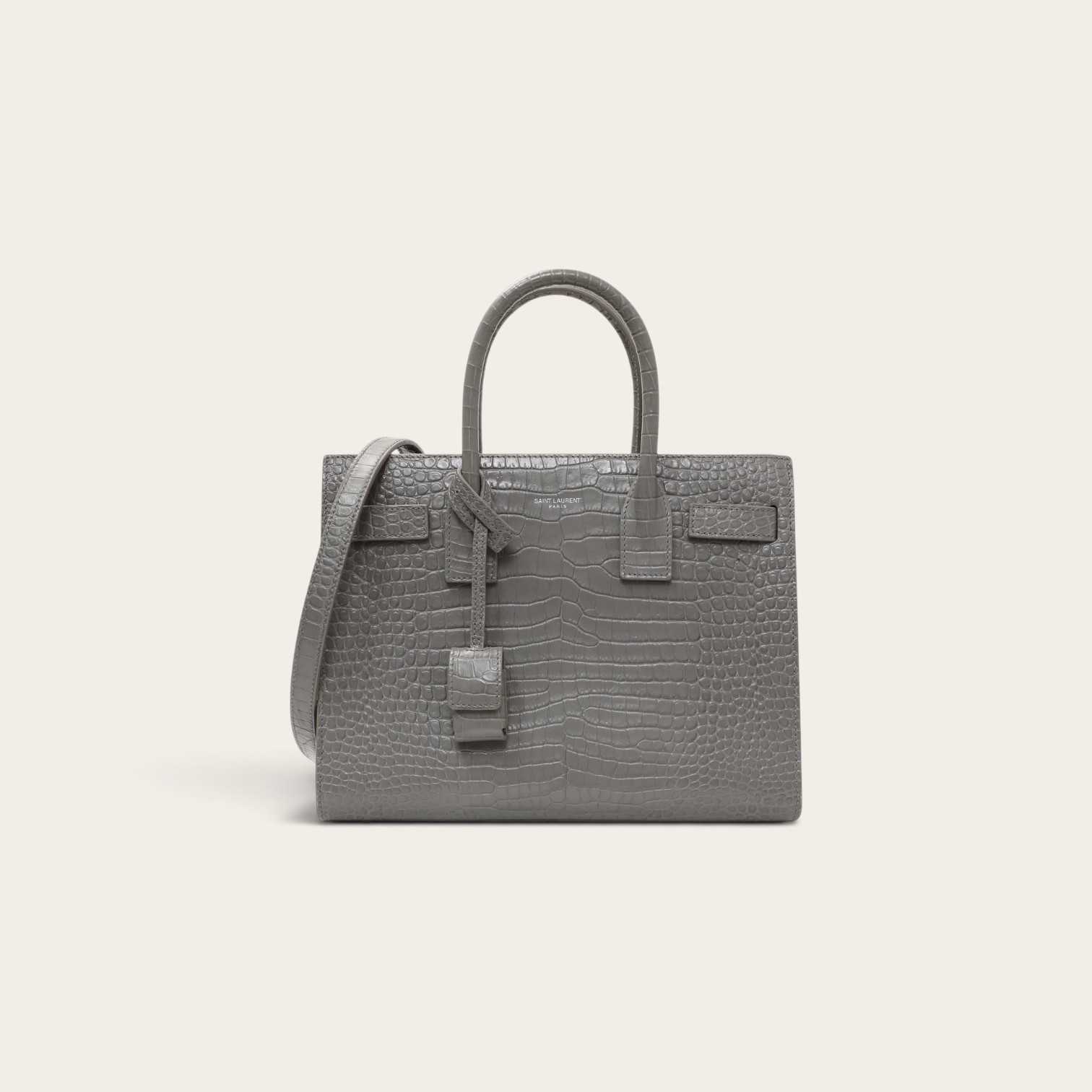 YSL Sac De Jour in Crocodile-Embossed Leather - Nano