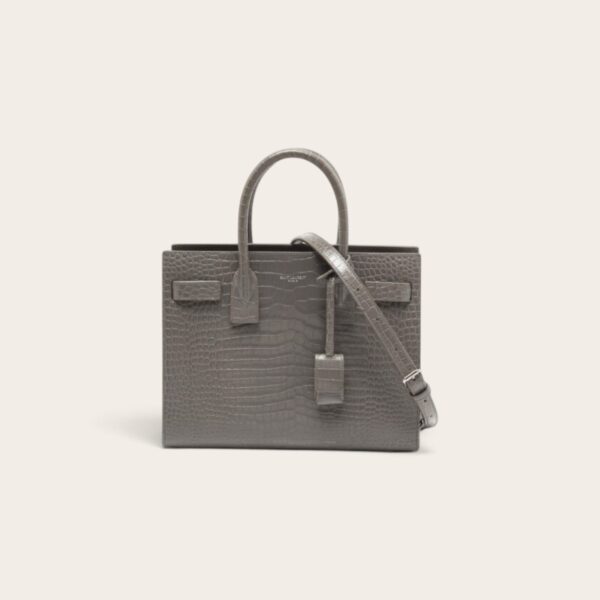 YSL Sac De Jour in Crocodile-Embossed Leather - Small