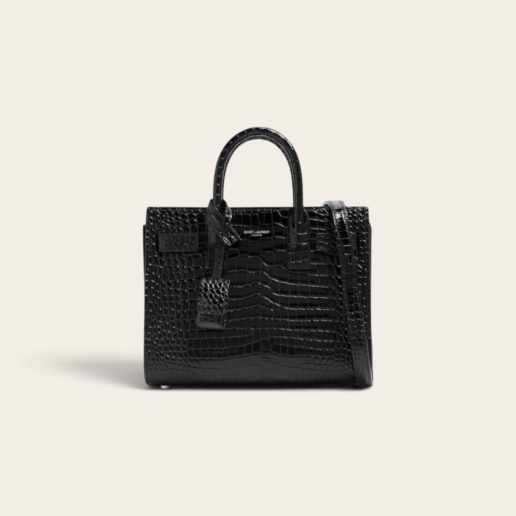 YSL Sac De Jour in Crocodile-Embossed Leather - Small