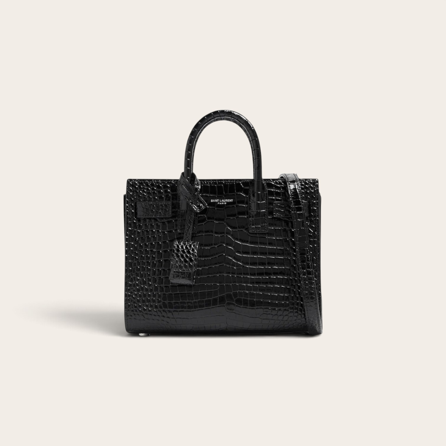 YSL Sac De Jour in Crocodile-Embossed Leather - Small