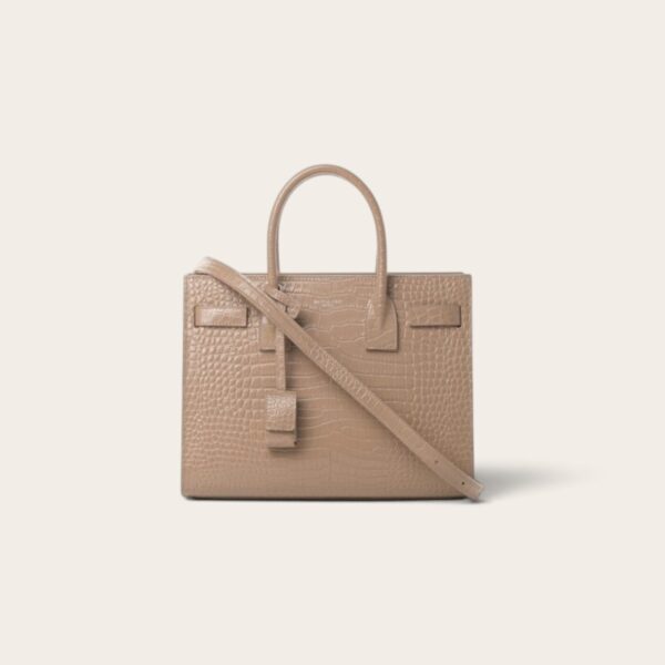 YSL Sac De Jour in Crocodile-Embossed Leather - Small