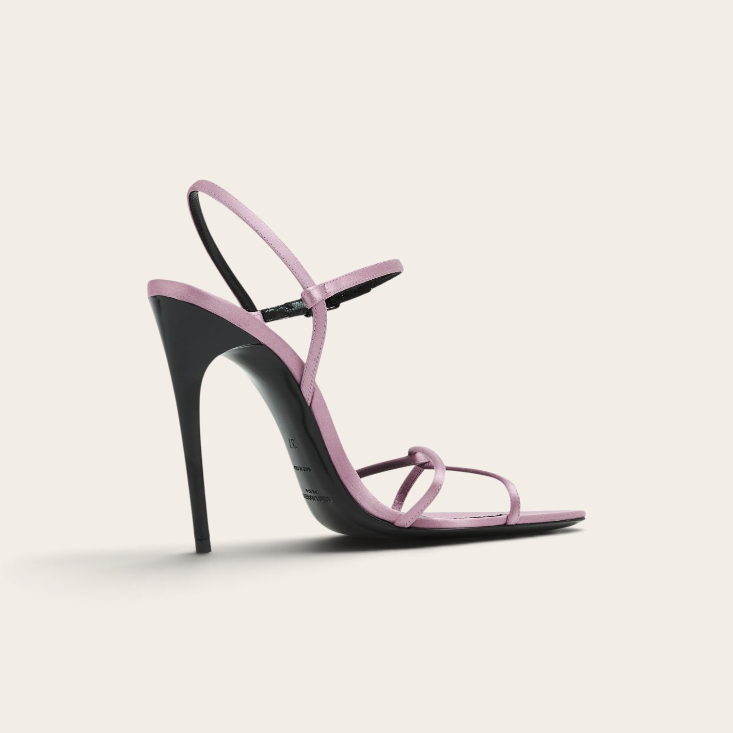 YSL Silk Satin Pointed Heels Sandals - Image 2