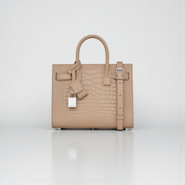 YSL Sac De Jour in Crocodile-Embossed Leather - Nano