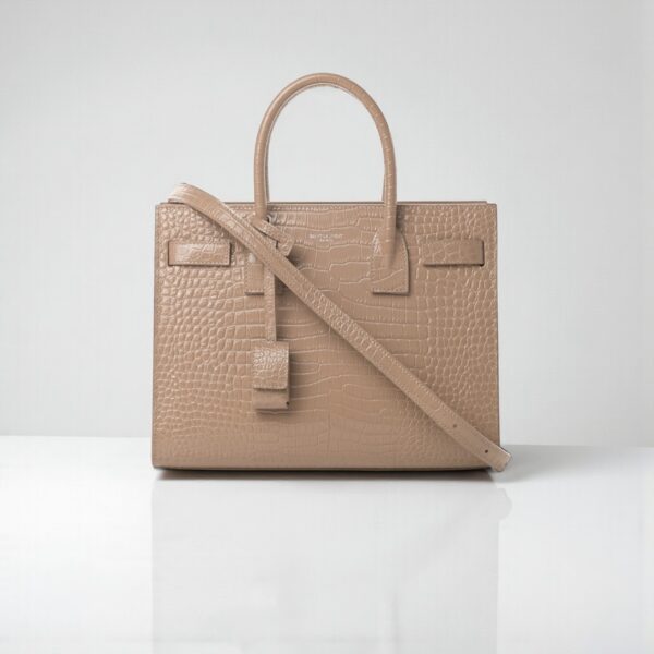 YSL Sac De Jour in Crocodile-Embossed Leather - Small