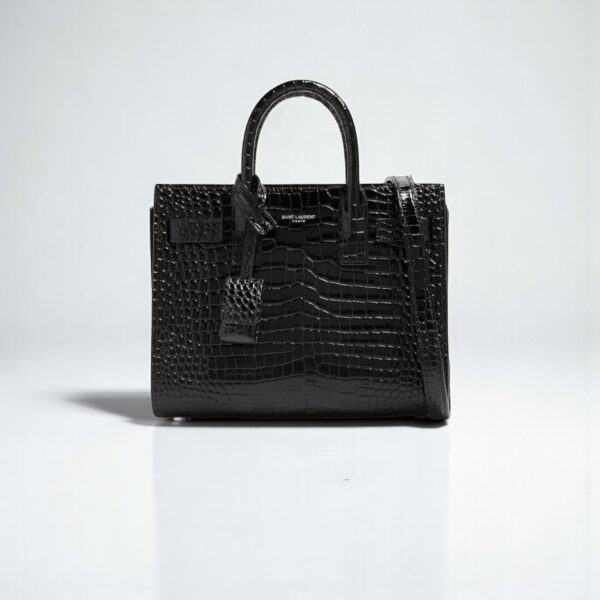YSL Sac De Jour in Crocodile-Embossed Leather - Small