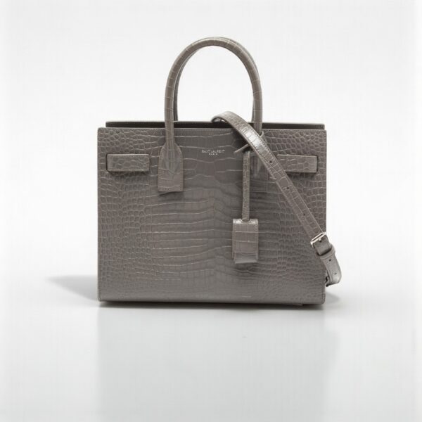 YSL Sac De Jour in Crocodile-Embossed Leather - Small
