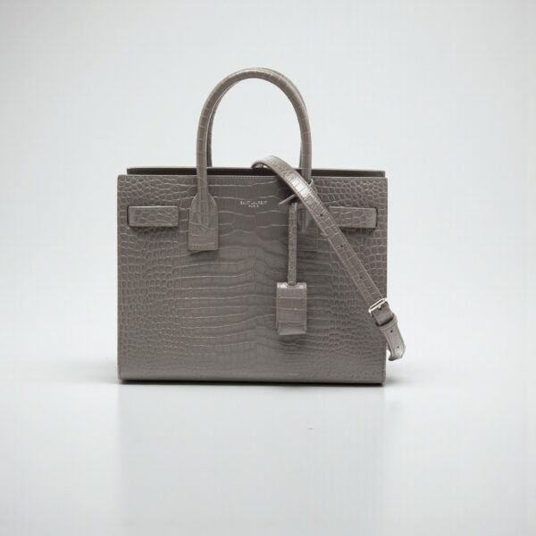 YSL Sac De Jour in Crocodile-Embossed Leather - Nano