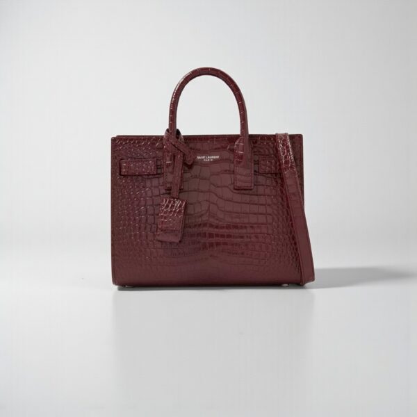 YSL Sac De Jour in Crocodile-Embossed Leather - Nano