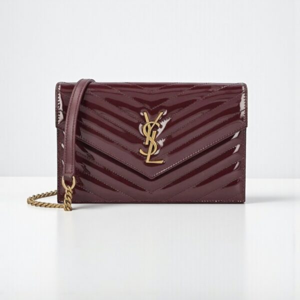 YSL Cassandre Patent Leather Wallet on Chain
