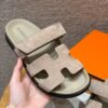 Hermes Chypre Sandals in Beige Mastic, Chamois Leather - Image 4