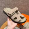 Hermes Chypre Sandals in Beige Mastic, Chamois Leather - Image 5
