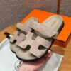 Hermes Chypre Sandals in Beige Mastic, Chamois Leather - Image 2