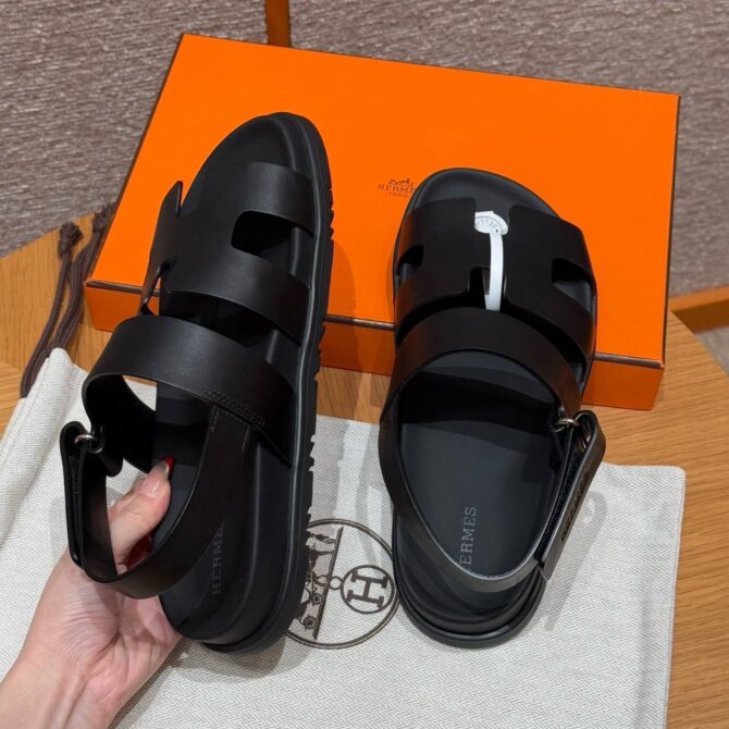 Hermes Genius Sandal, Noir