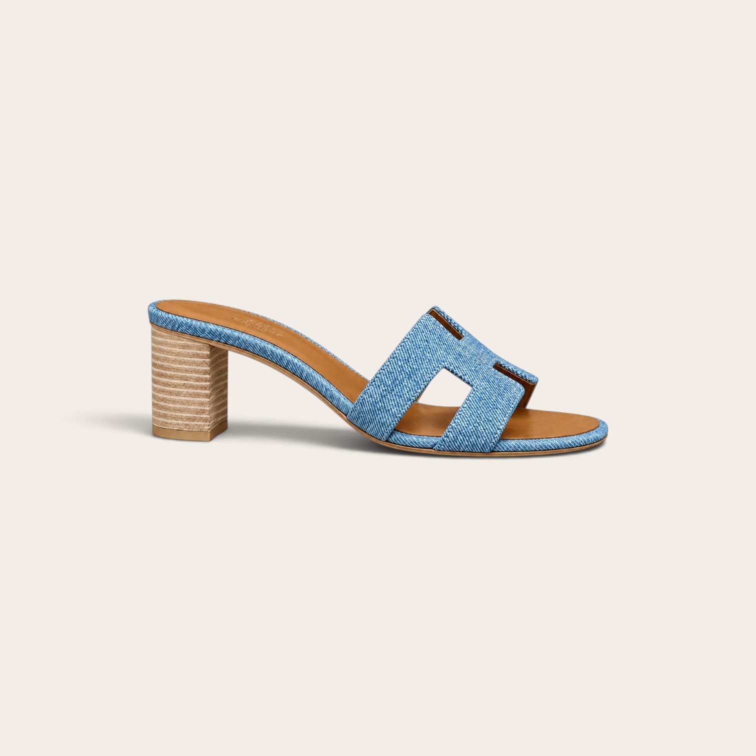 Hermes Oasis Sandal, Blue Denim - Image 3