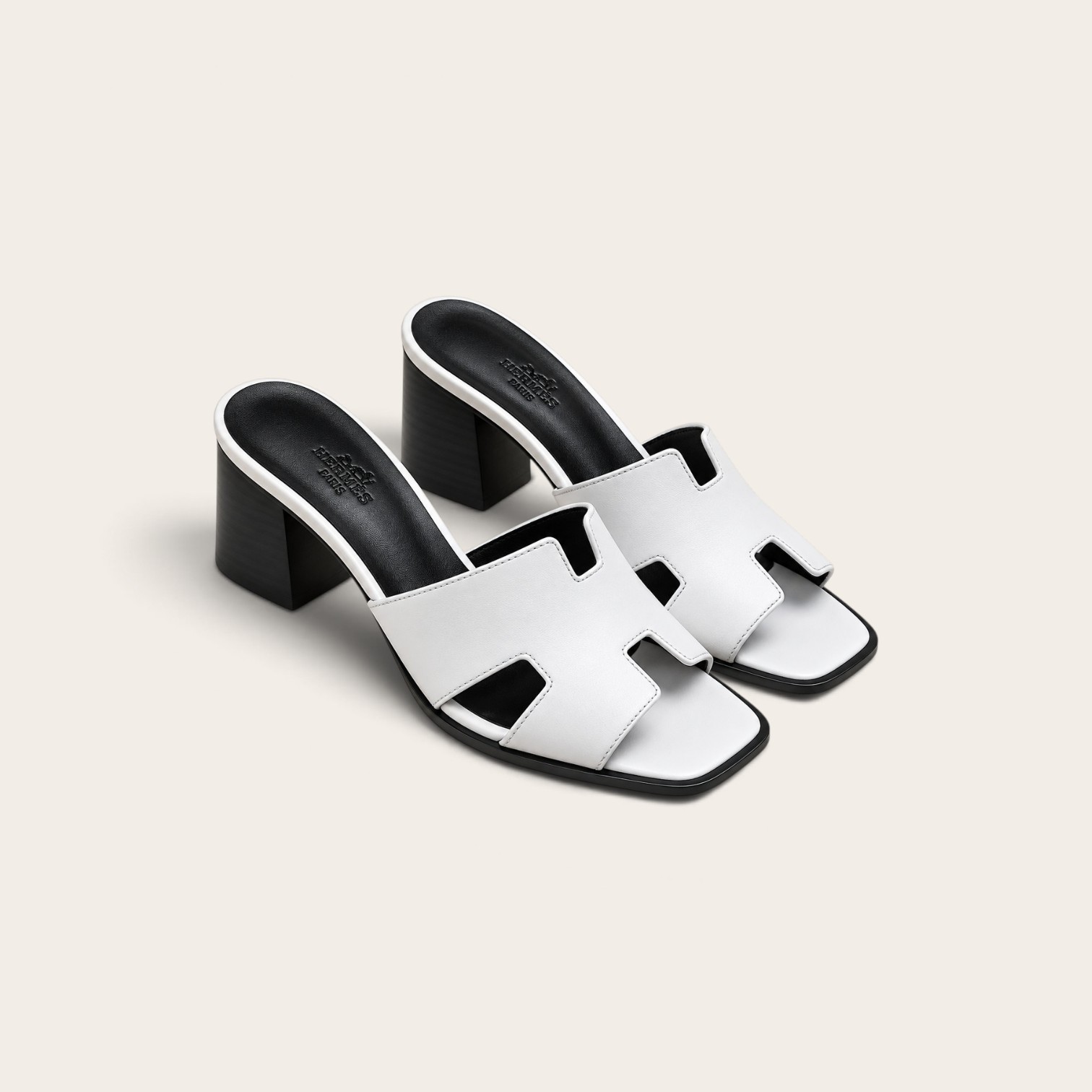 Hermes Helia Sandals, Blanc