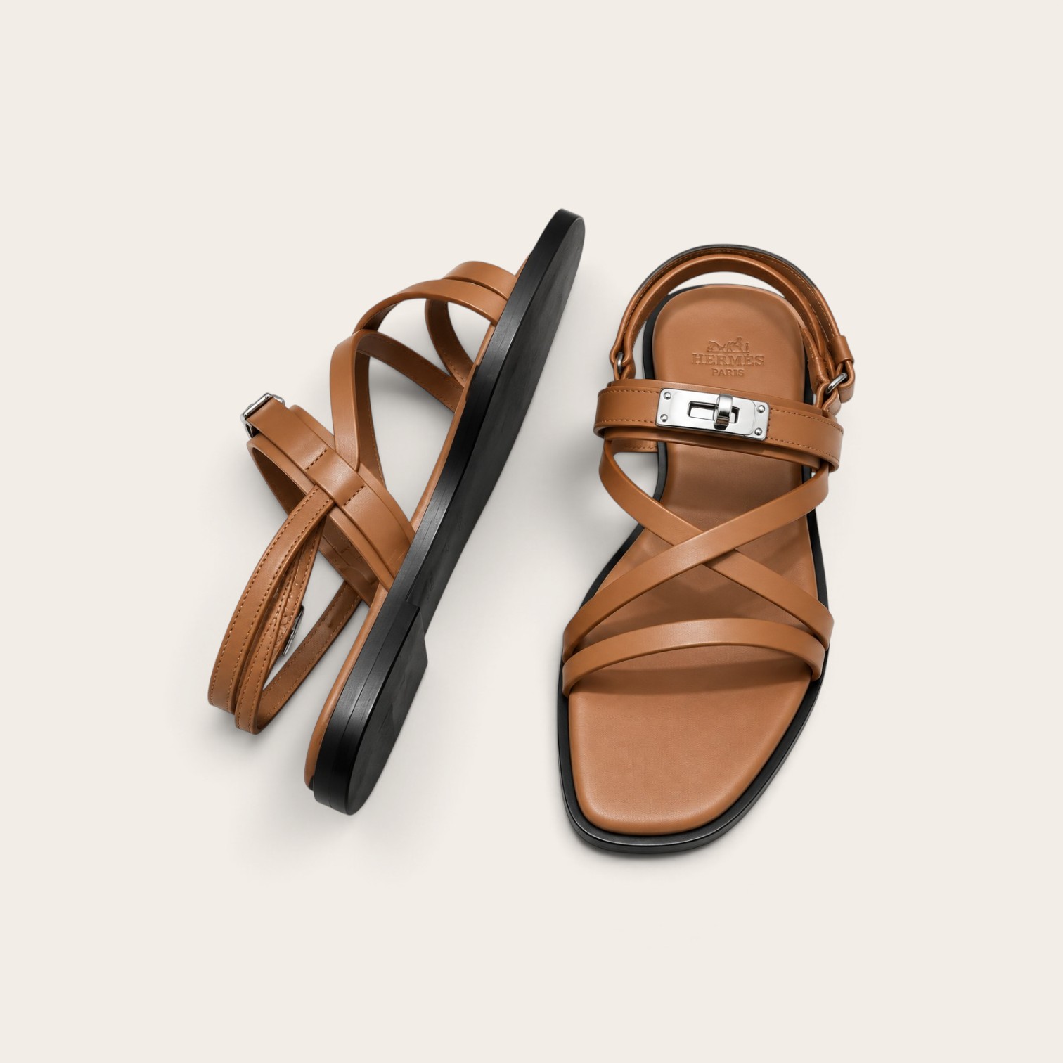 Hermes June Sandal, Naturel - Image 4