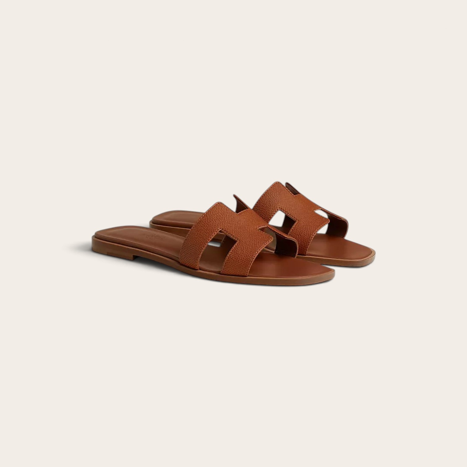 Hermes Oran Epsom Sandal, Rouge/Gold