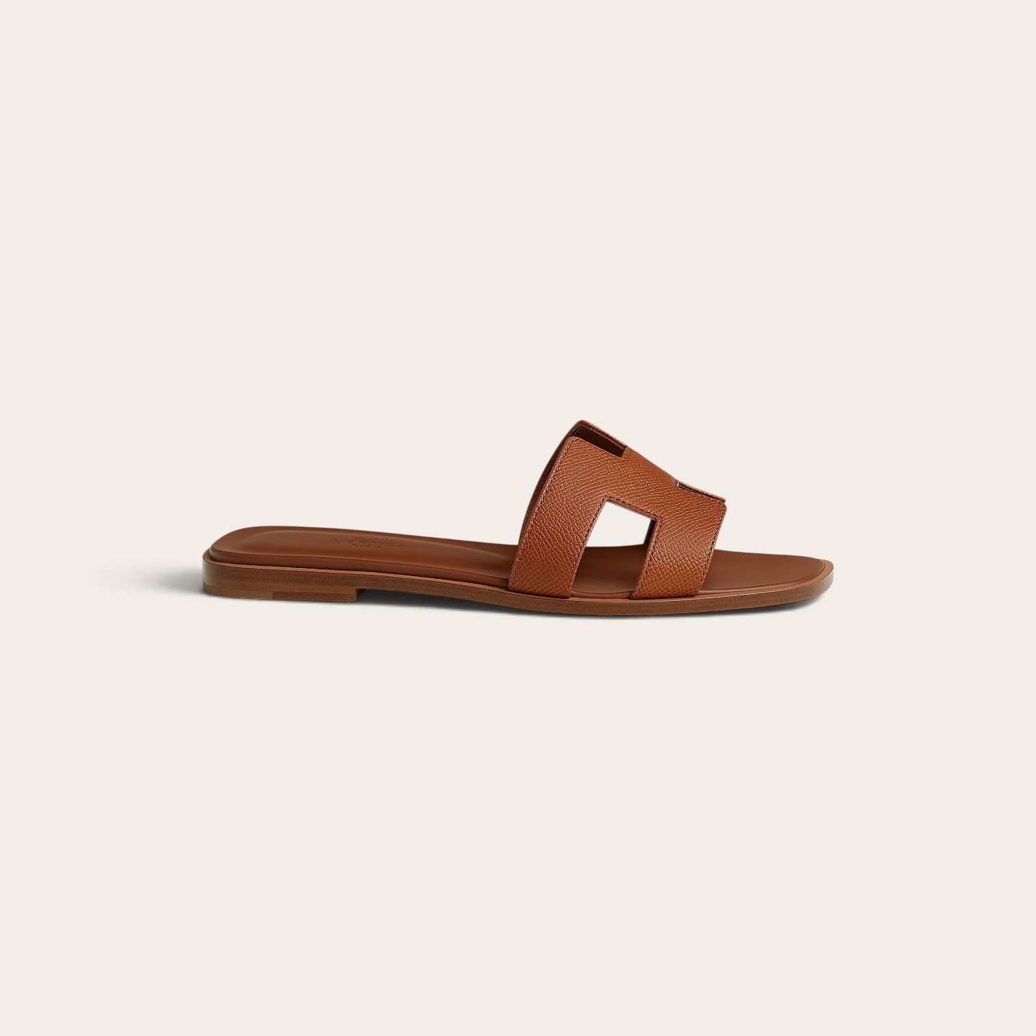 Hermes Oran Epsom Sandal, Rouge/Gold - Image 3