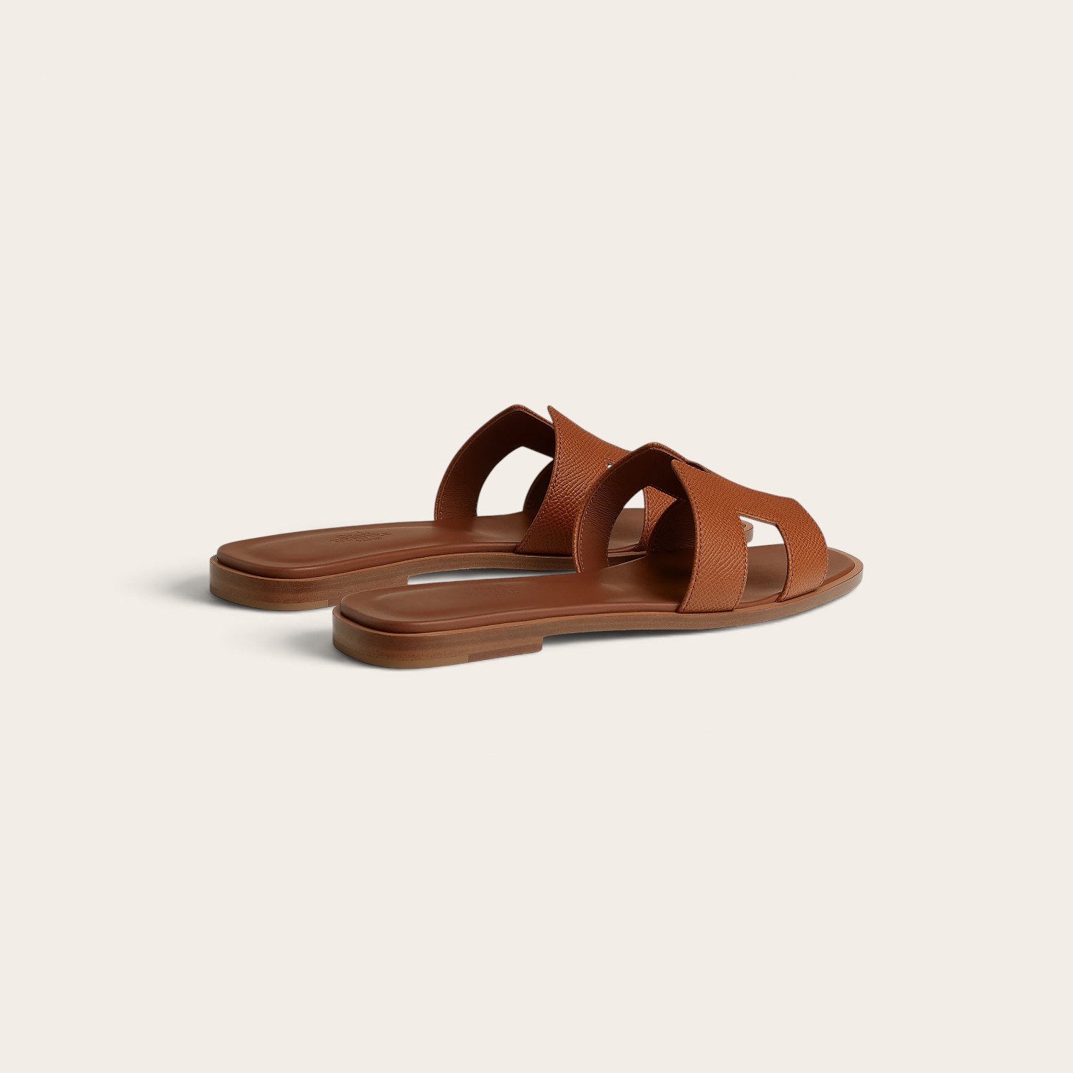 Hermes Oran Epsom Sandal, Rouge/Gold - Image 2
