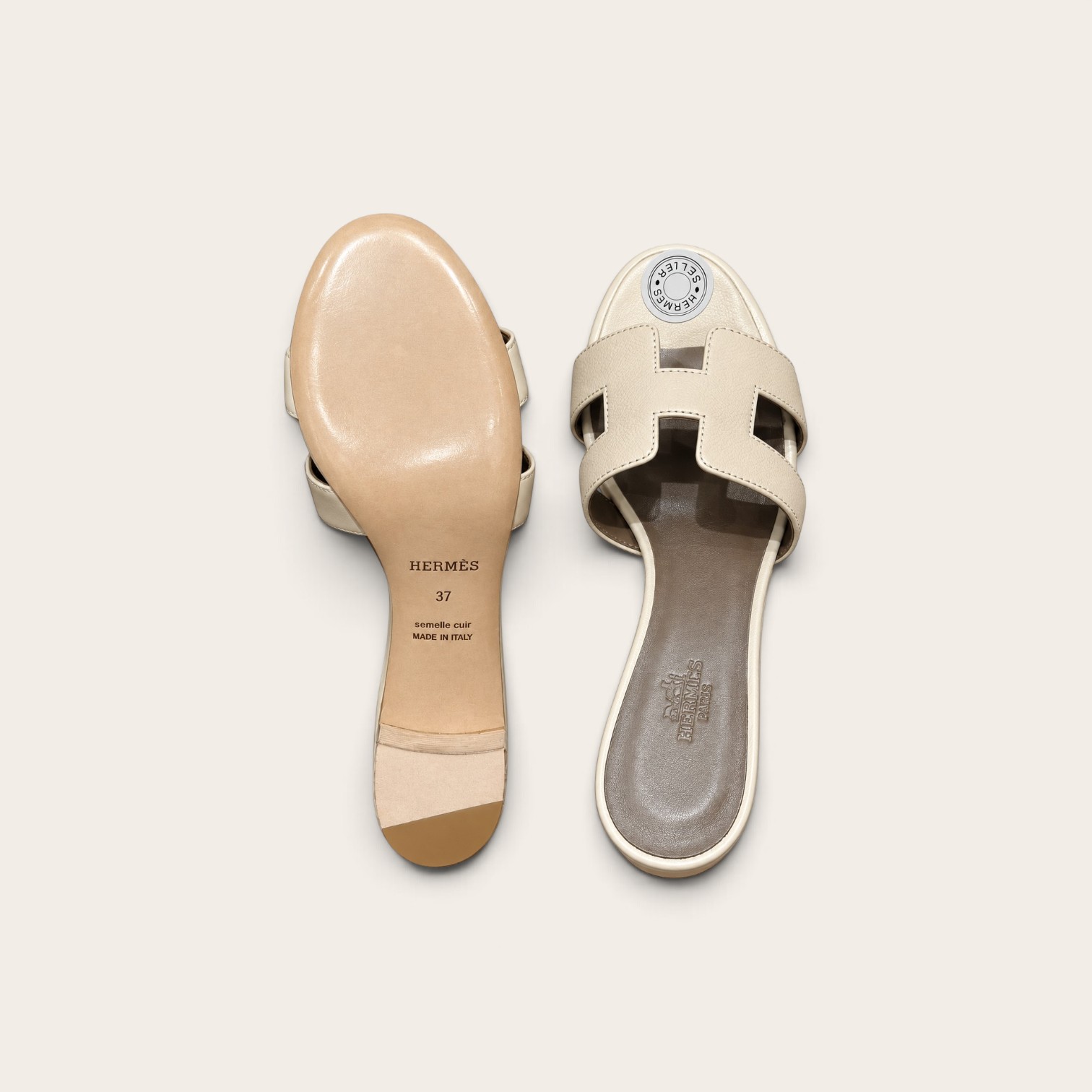 Hermes Oasis Sandals, Swift Craie - Image 4