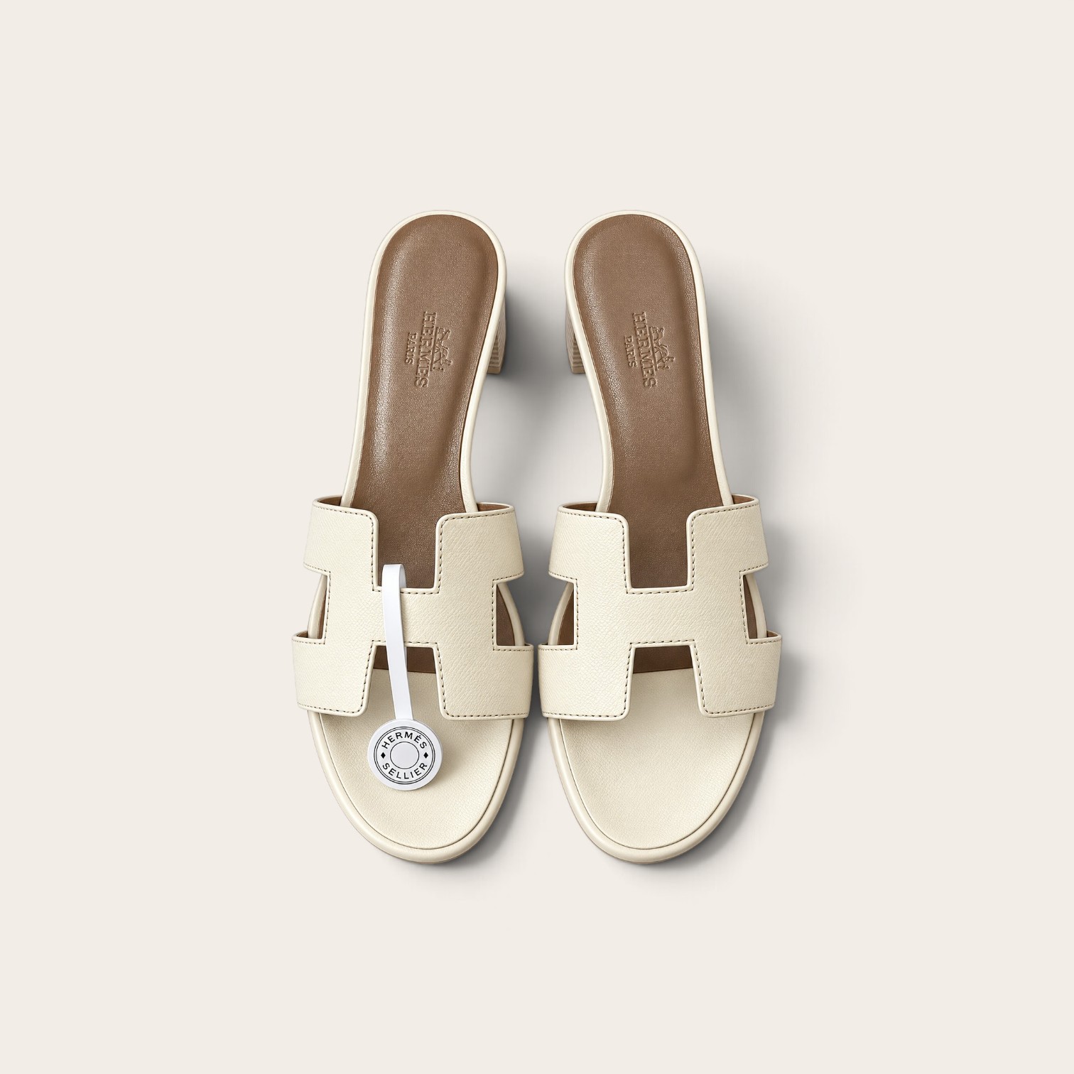 Hermes Oasis Sandals, Swift Craie - Image 3