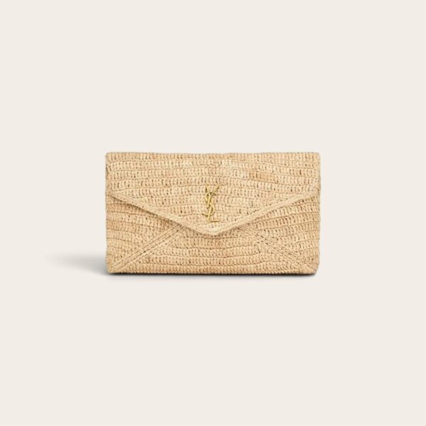 YSL Raffia Cassandre Envelope Pouch